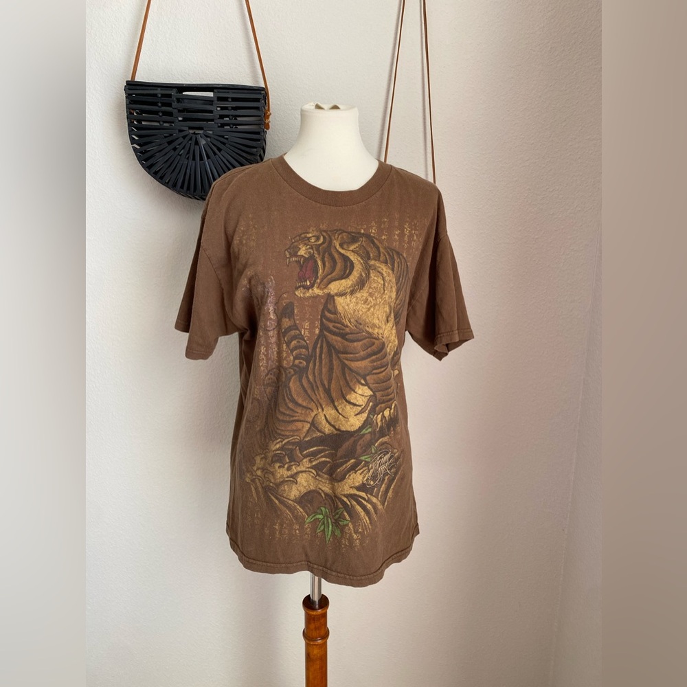 Lifestyle Brown Miami Ink Short Sleeve T-Shirt, Size Large
